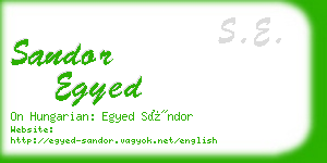 sandor egyed business card